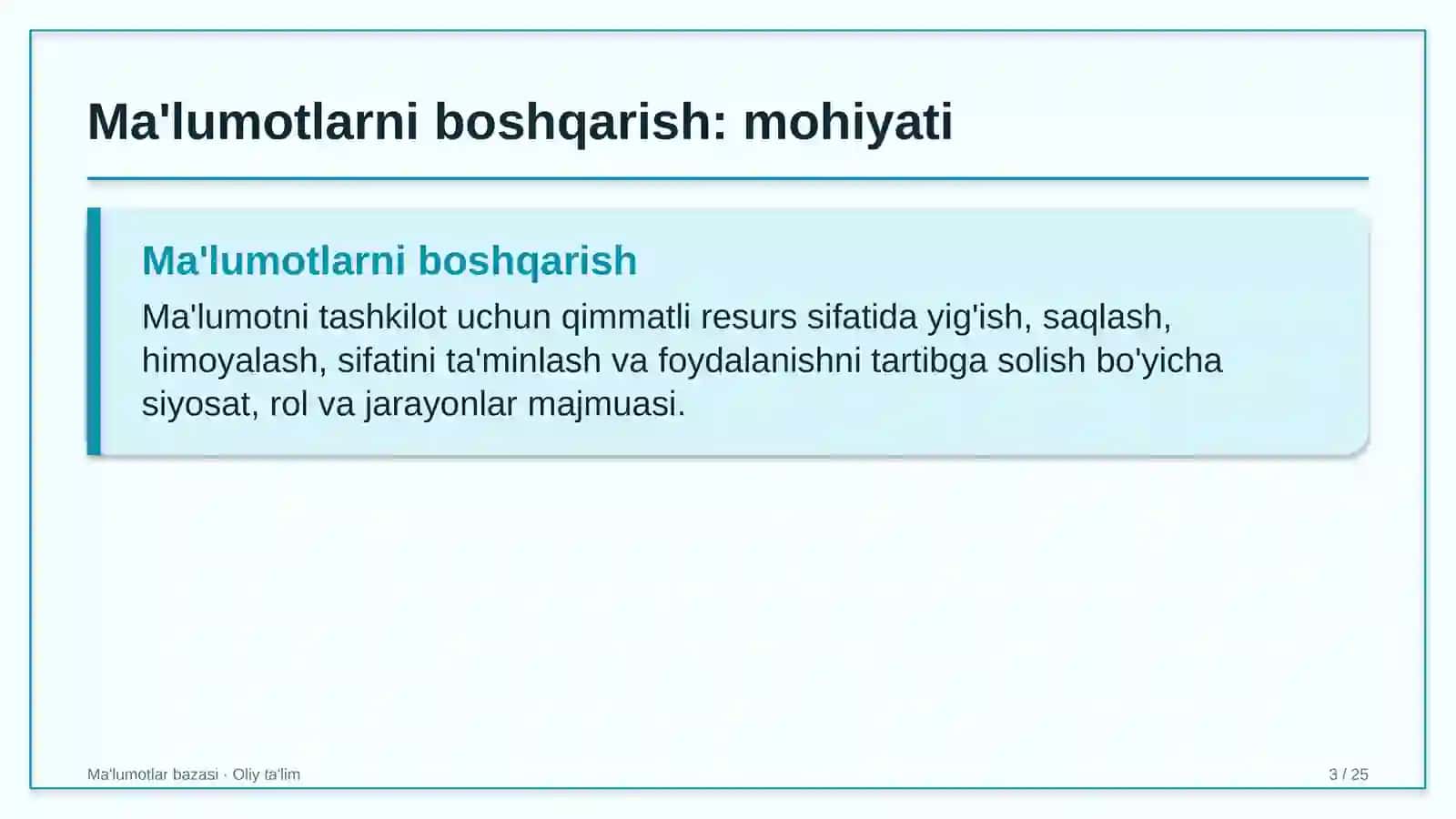 Davlat arxivlarida ma'lumotlarni boshqarish 3
