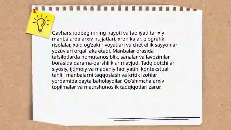 Gavharshodbegim faoliyatining ilmiy, tarixiy va badiiy asarlarda talqini 3