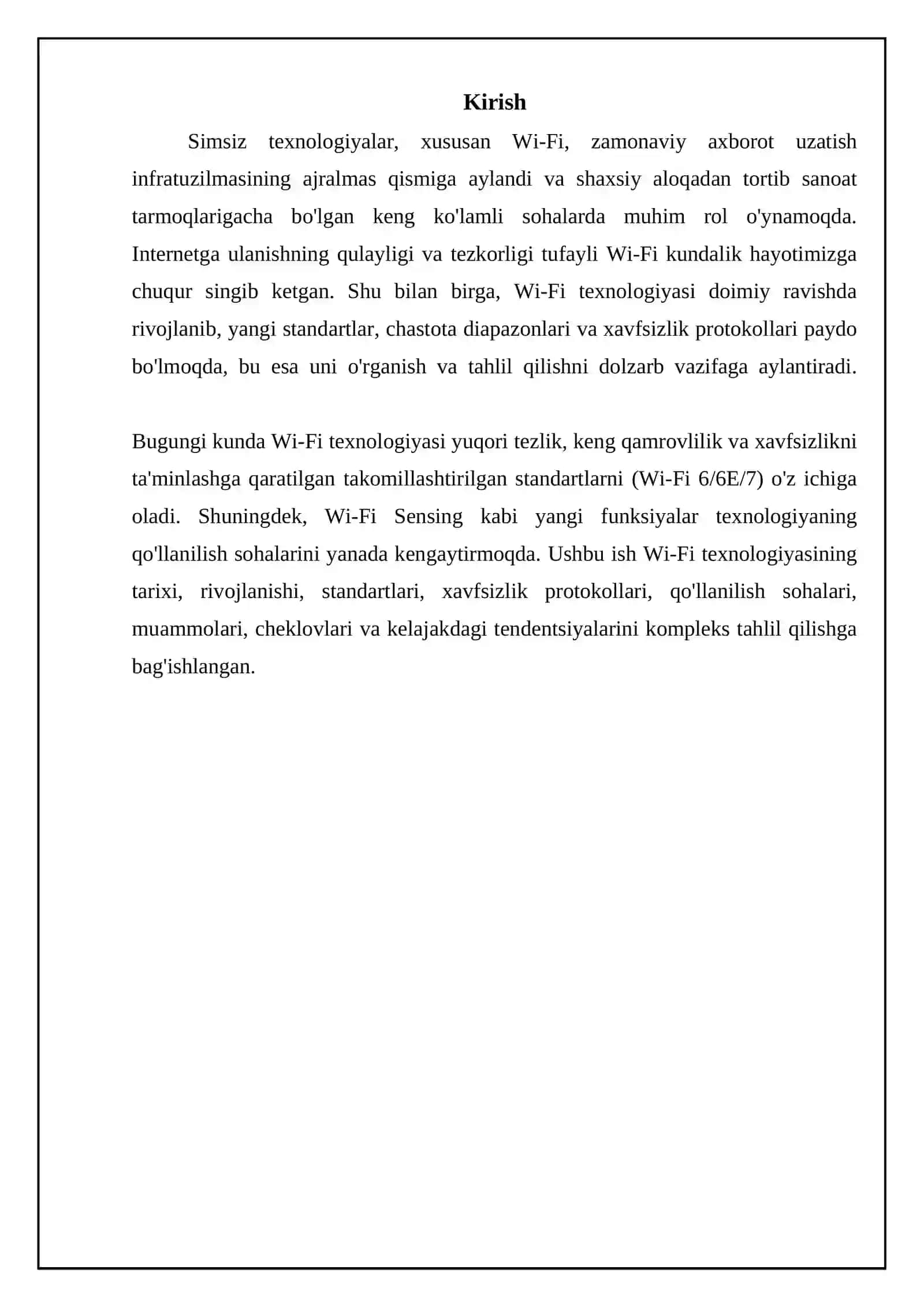 Wi-Fi texnologiyasining rivojlanishi va zamonaviy holati 3