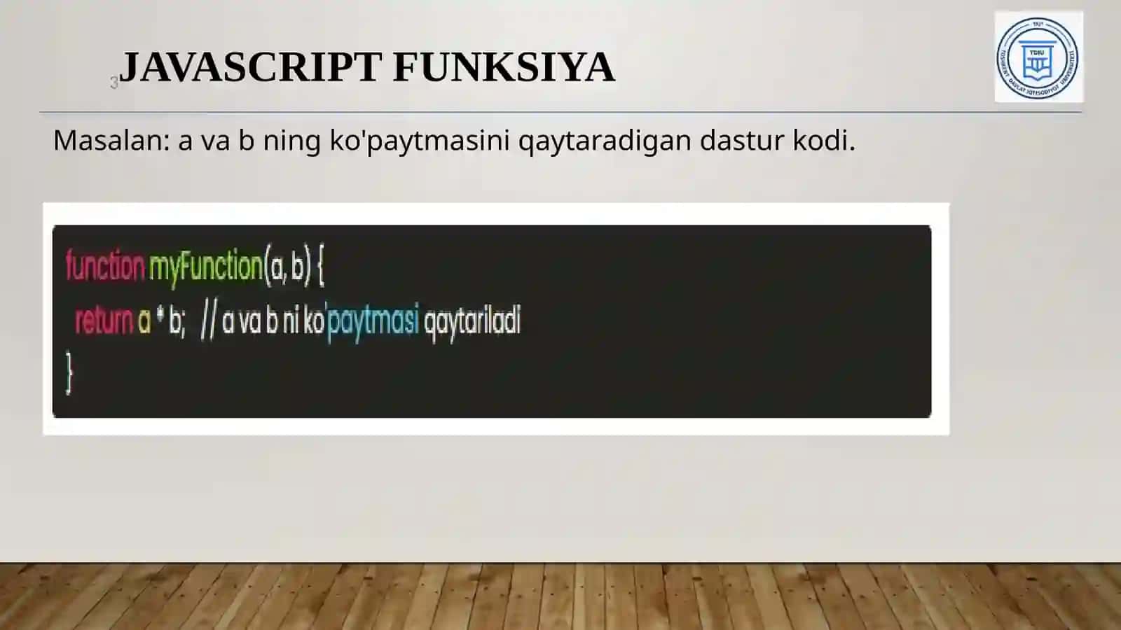 JavaScript Funksiya 3