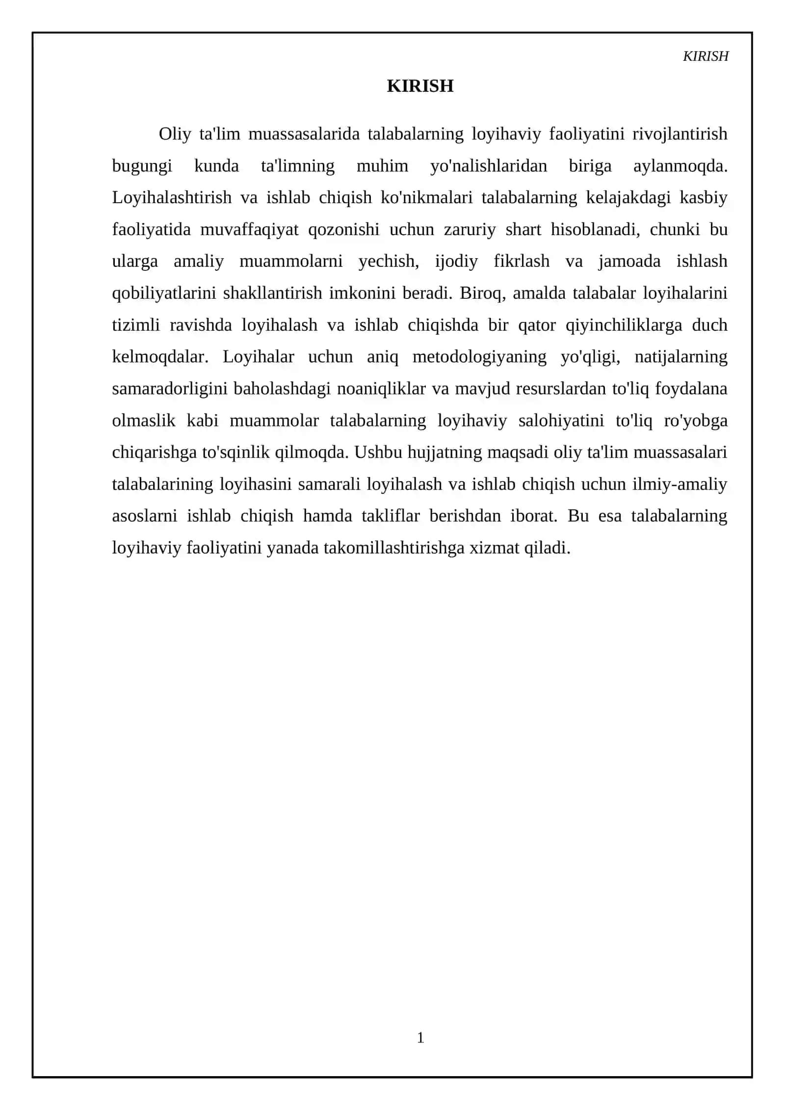Oliy ta'lim muassasalari talabalarning loyihasini loyhalashtirish va ishlab chiqish 3