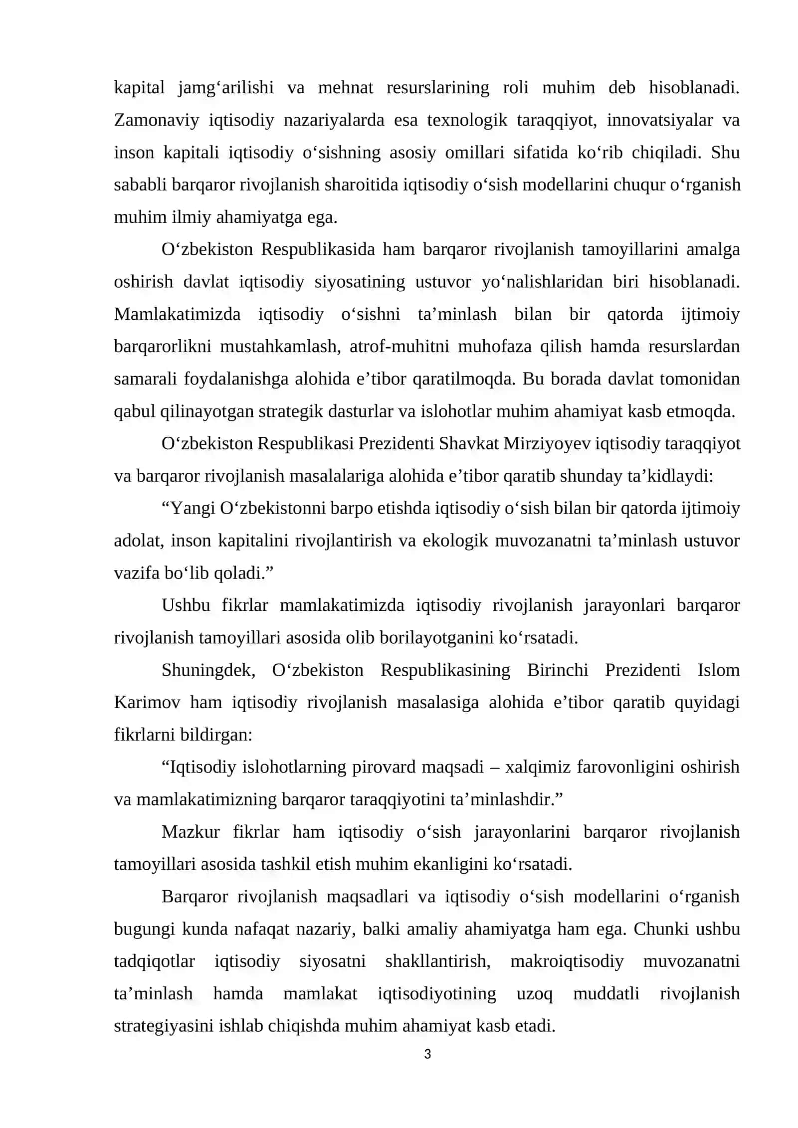 Barqaror rivojlanish maqsadlari va iqtisodiy o'sish modellari 3