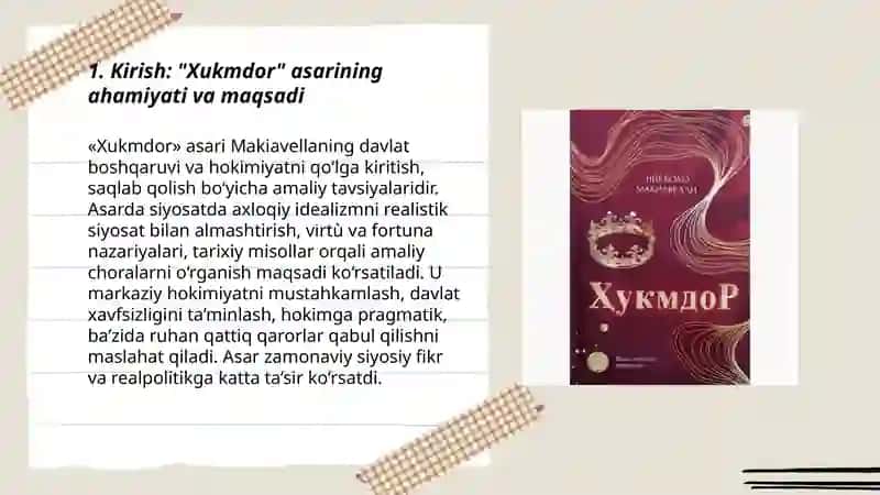 Xukmdor asarining taqdimoti 3
