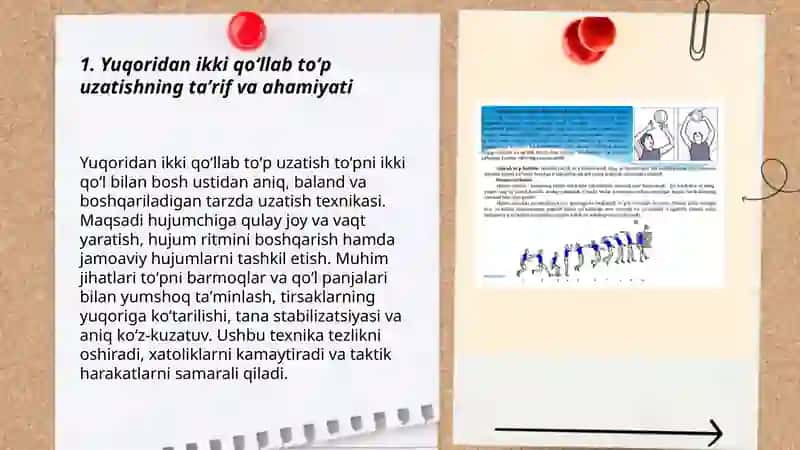 Yuqoridan ikki qoʻllab toʻp uzatish texnikasi 3