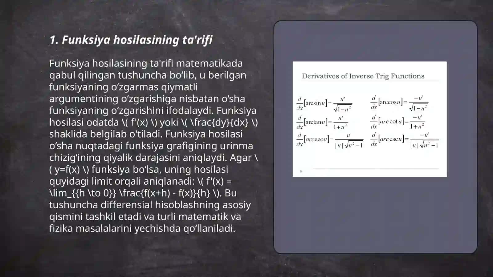 Funksiya hosilasi va differensiali 3