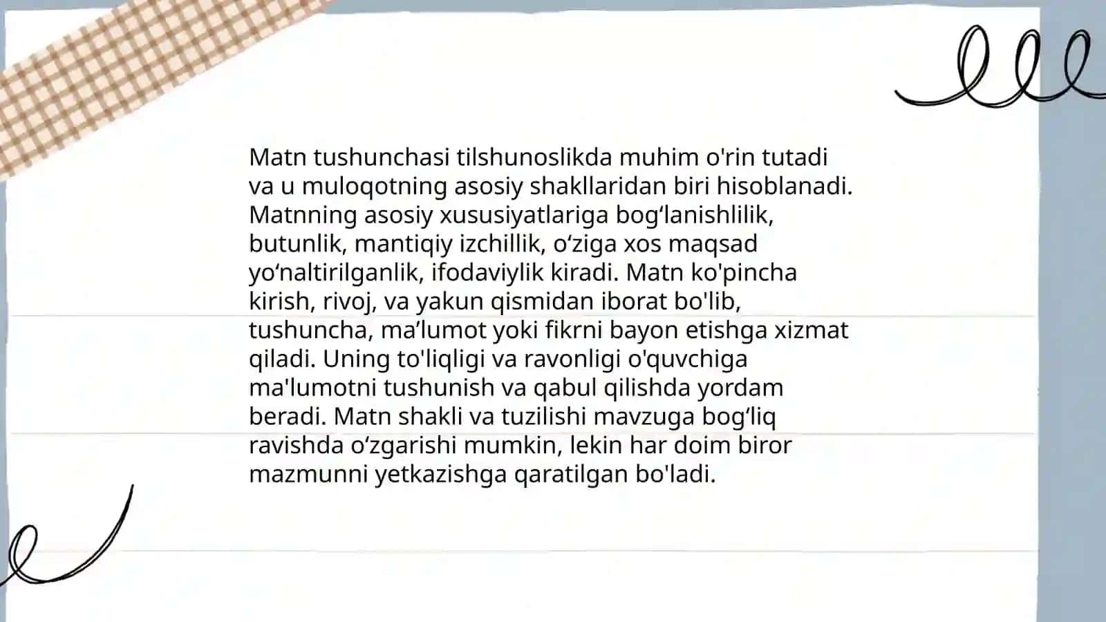 Matn tiplari va qisimlari 3