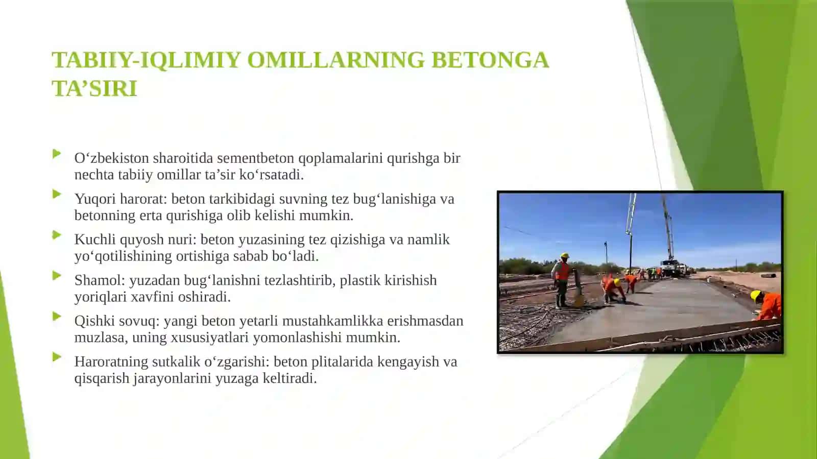 Sementbeton qoplamalari va O‘zbekiston iqlimi 3