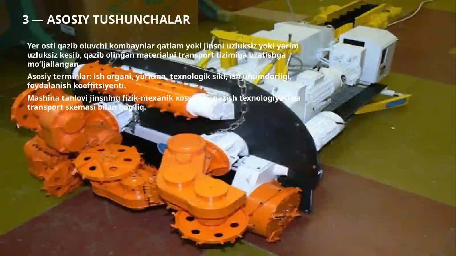 Yer osti qazib oluvchi kombaynlar: Tuzilishi, ishlash prinsi va qo‘llanilishi 3