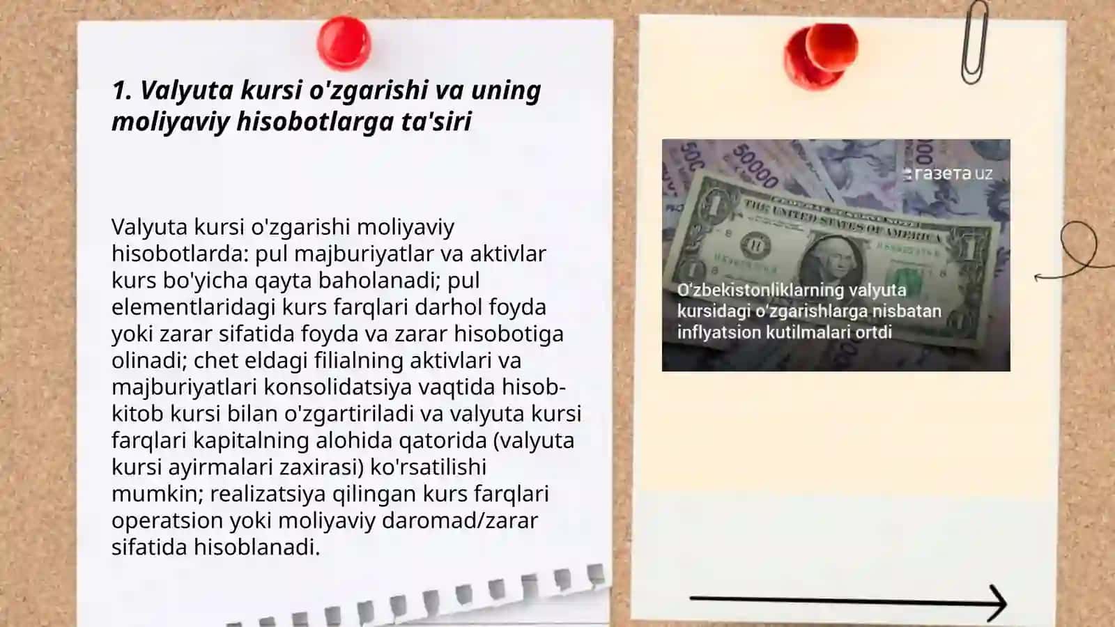 Valyuta kursi o'zgarishi va uning moliyaviy hisobotlarga ta'siri 3