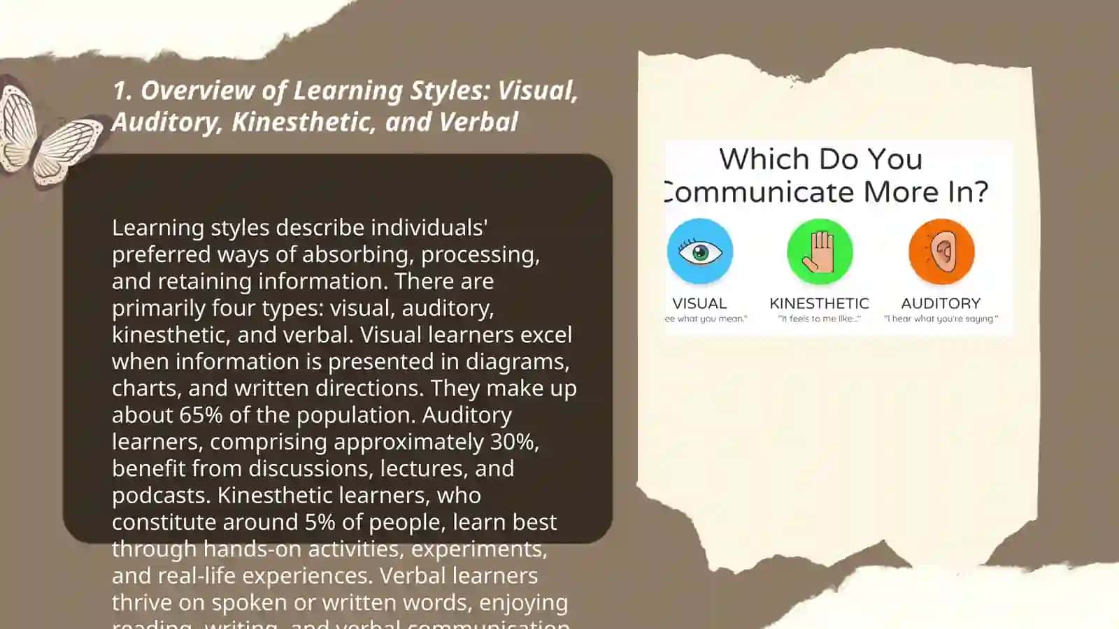 Learning Styles - Visual, Auditory, Kinesthetic, and Verbal 3