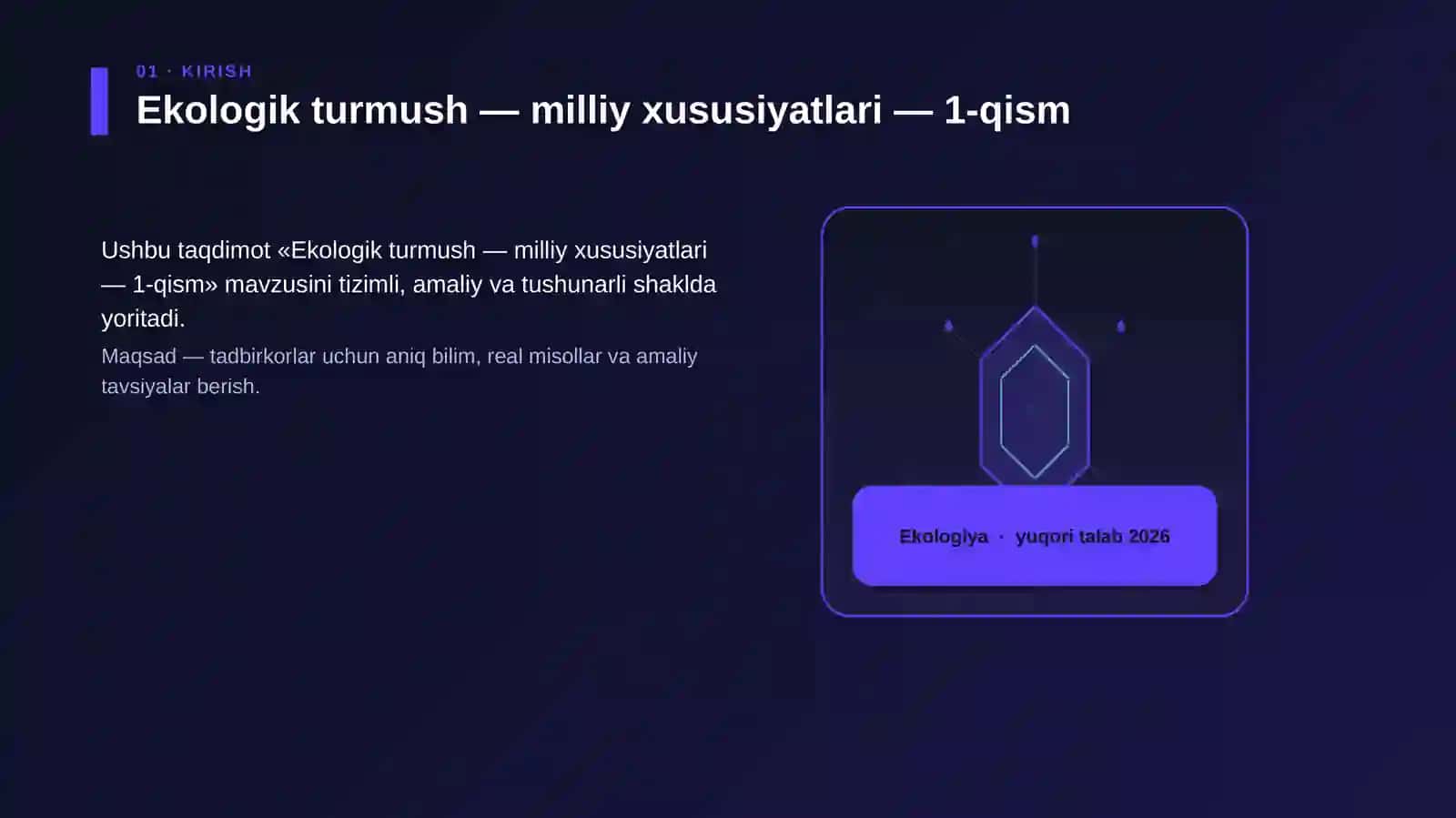 Ekologik turmush — milliy xususiyatlari — 1-qism 3