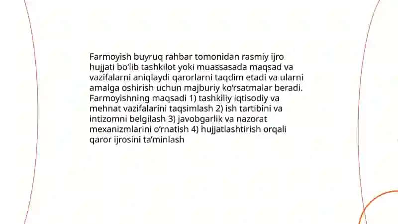 Farmoyish hujjatlari (buyruq, buyruqdan koʻchirma) 3