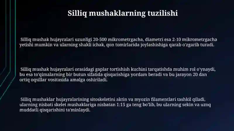 Silliq mushaklar fiziologiyasi 3