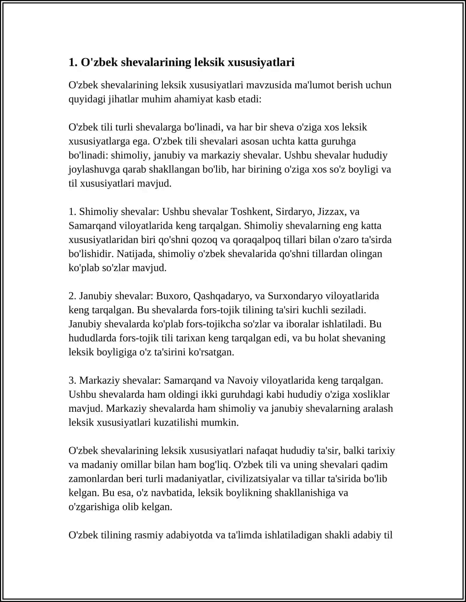 ÒZBEK SHEVALARI LEKSIKASI 3