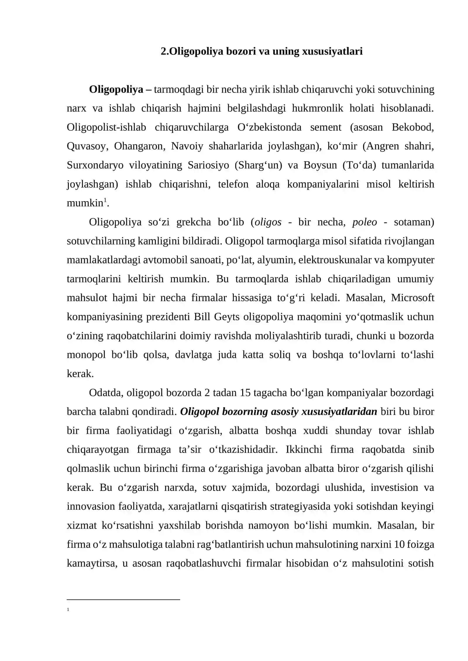 Nomukammal raqobat - oligopoliya va monopol raqobat 3