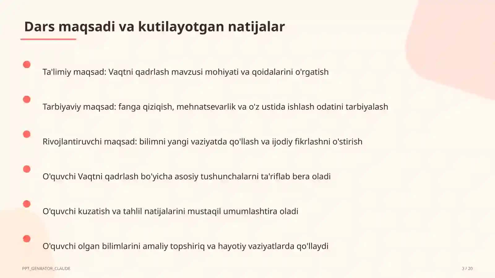 Vaqtni qadrlash (4-sinf) 3