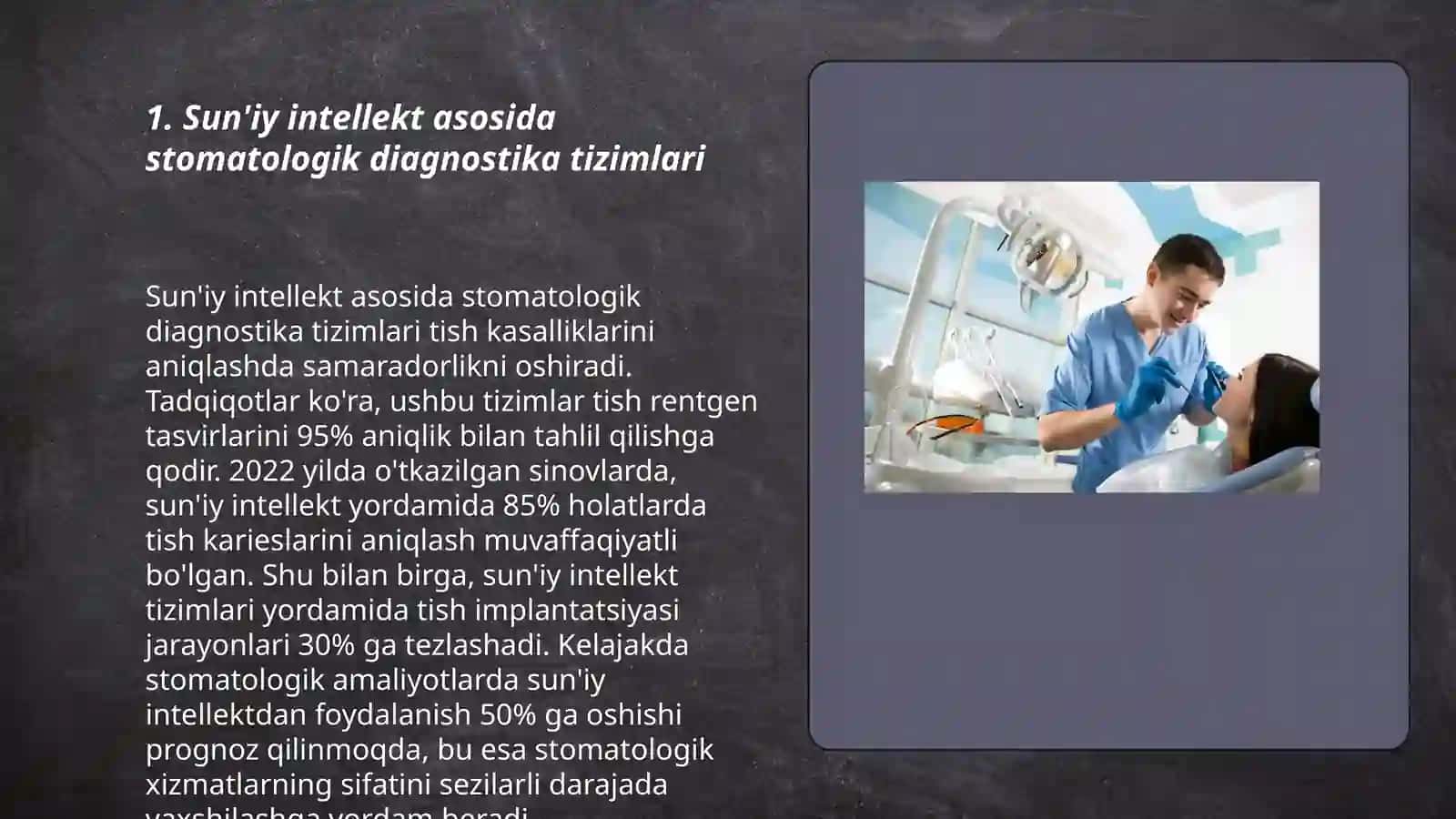 Stomatologiyada sunʼiy intellektni qoʻllash istiqbollari 3