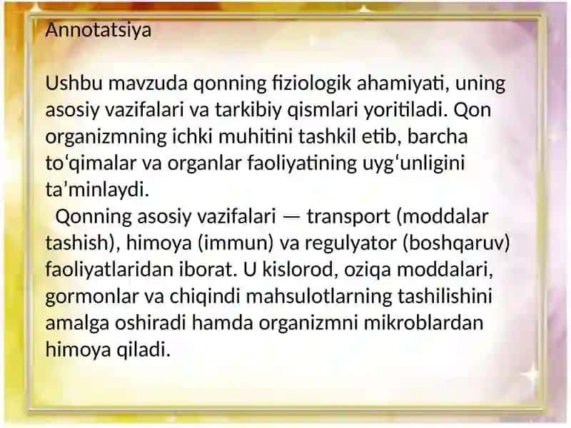 Qon fiziologiyasi 3
