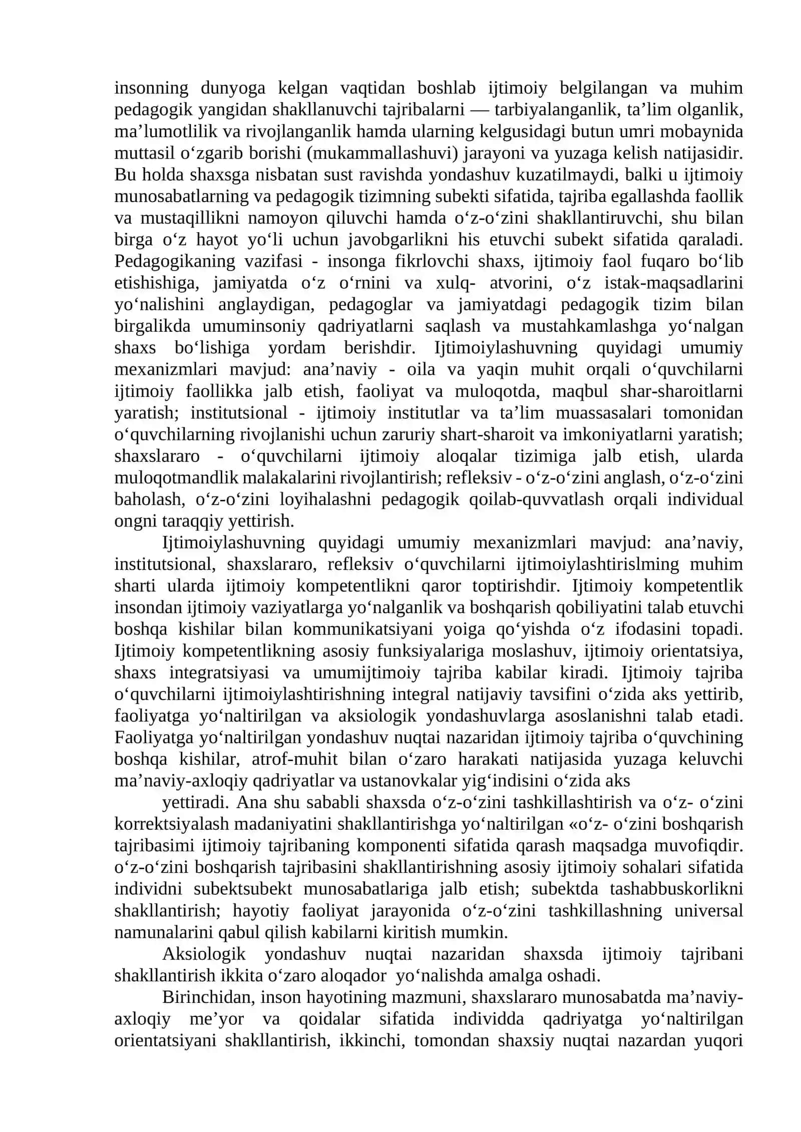 Shaxsning rivojlanishi, tarbiyasi va ijtimoiylashuvi 3