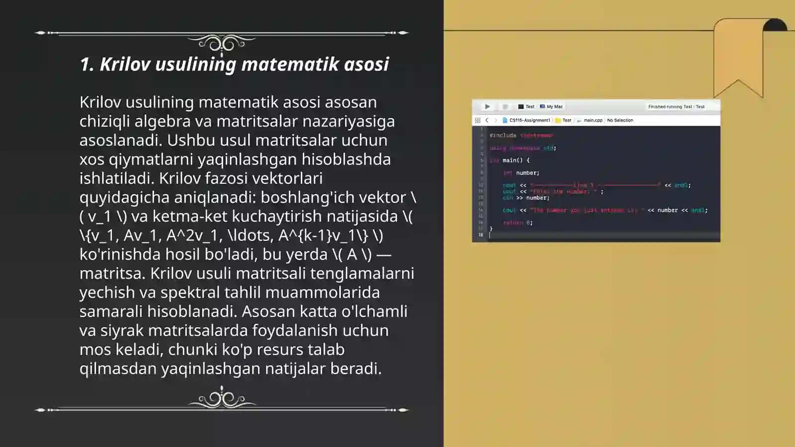 Krilov usulining matematik asosi 3