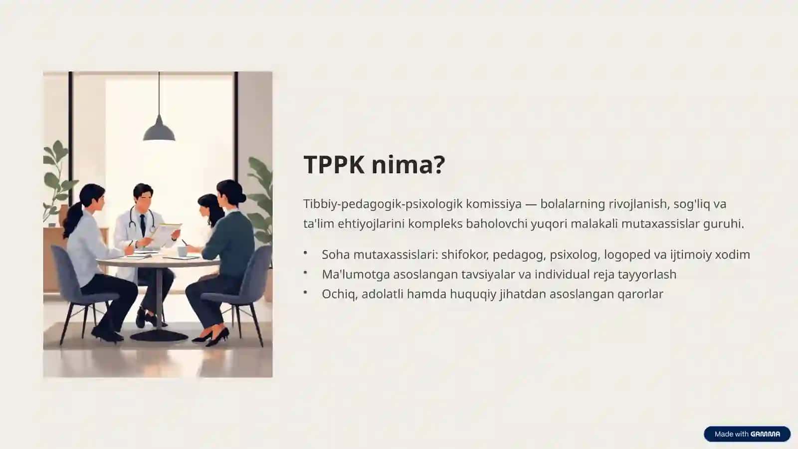 Inklyuziv ta'limda tibbiy‑pedagogik‑psixologik komissiyaning o'rni 3