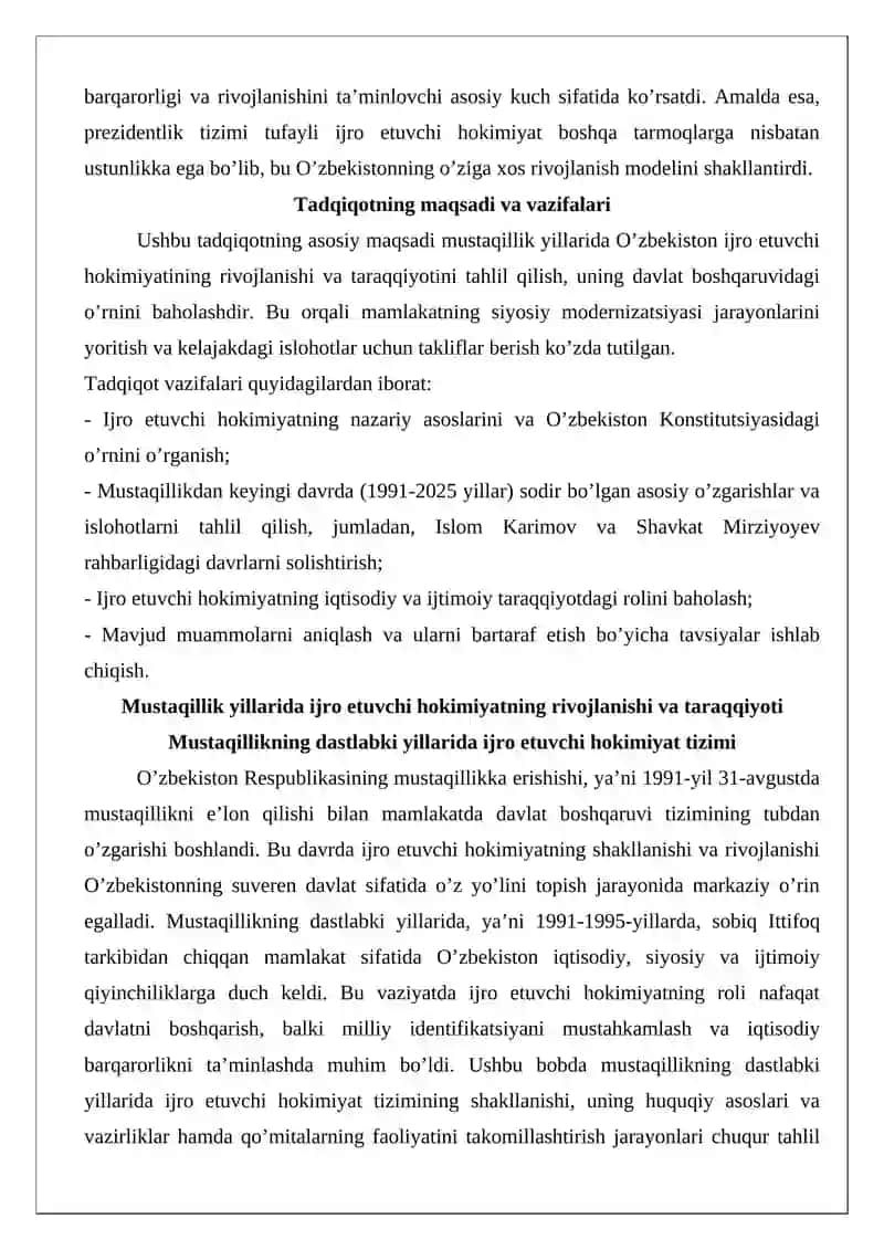 Mustaqillik yillarida ijro etuvchi hokimiyatning rivojlanishi taraqqiyoti 3