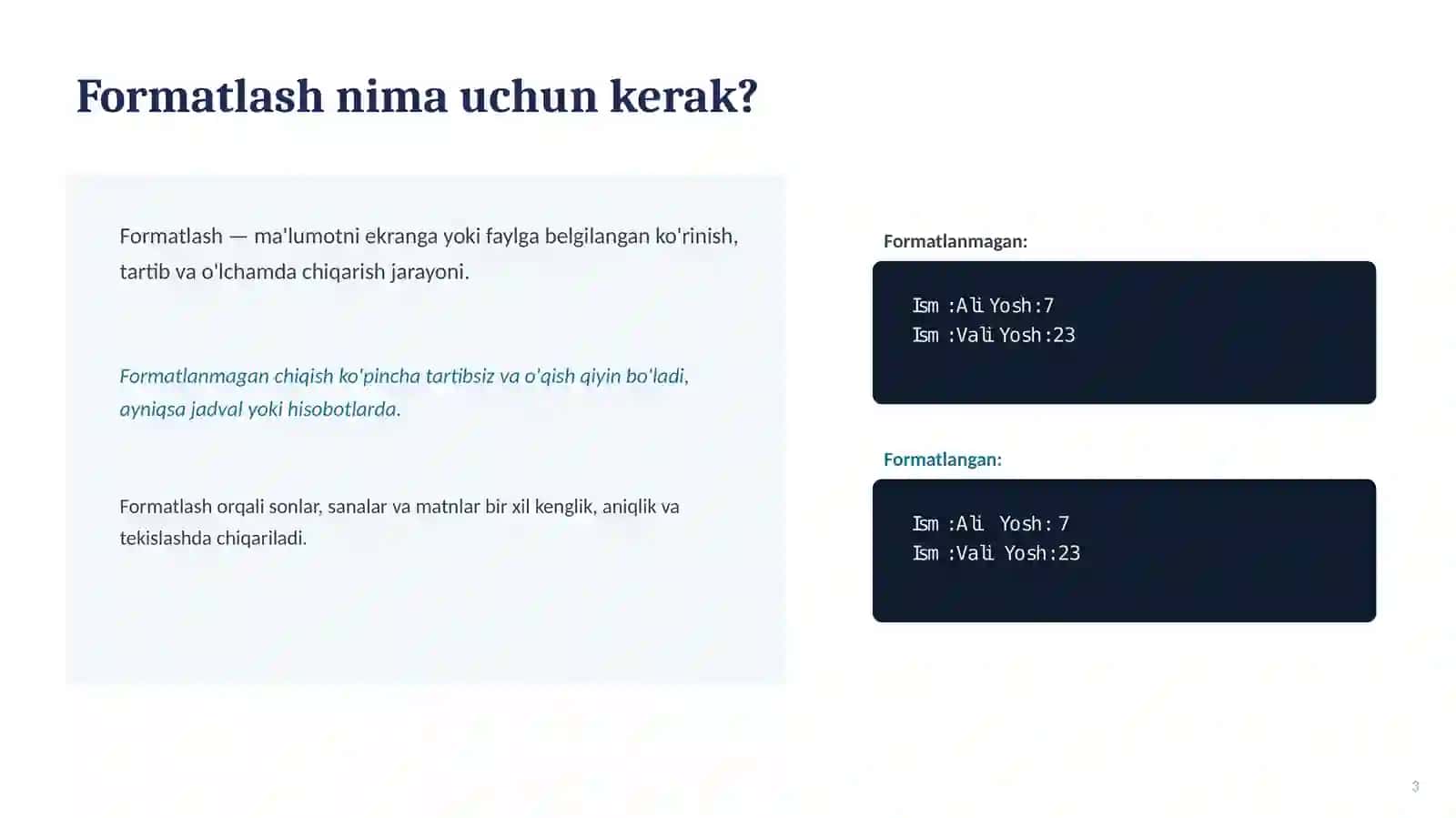 Formatlash 3