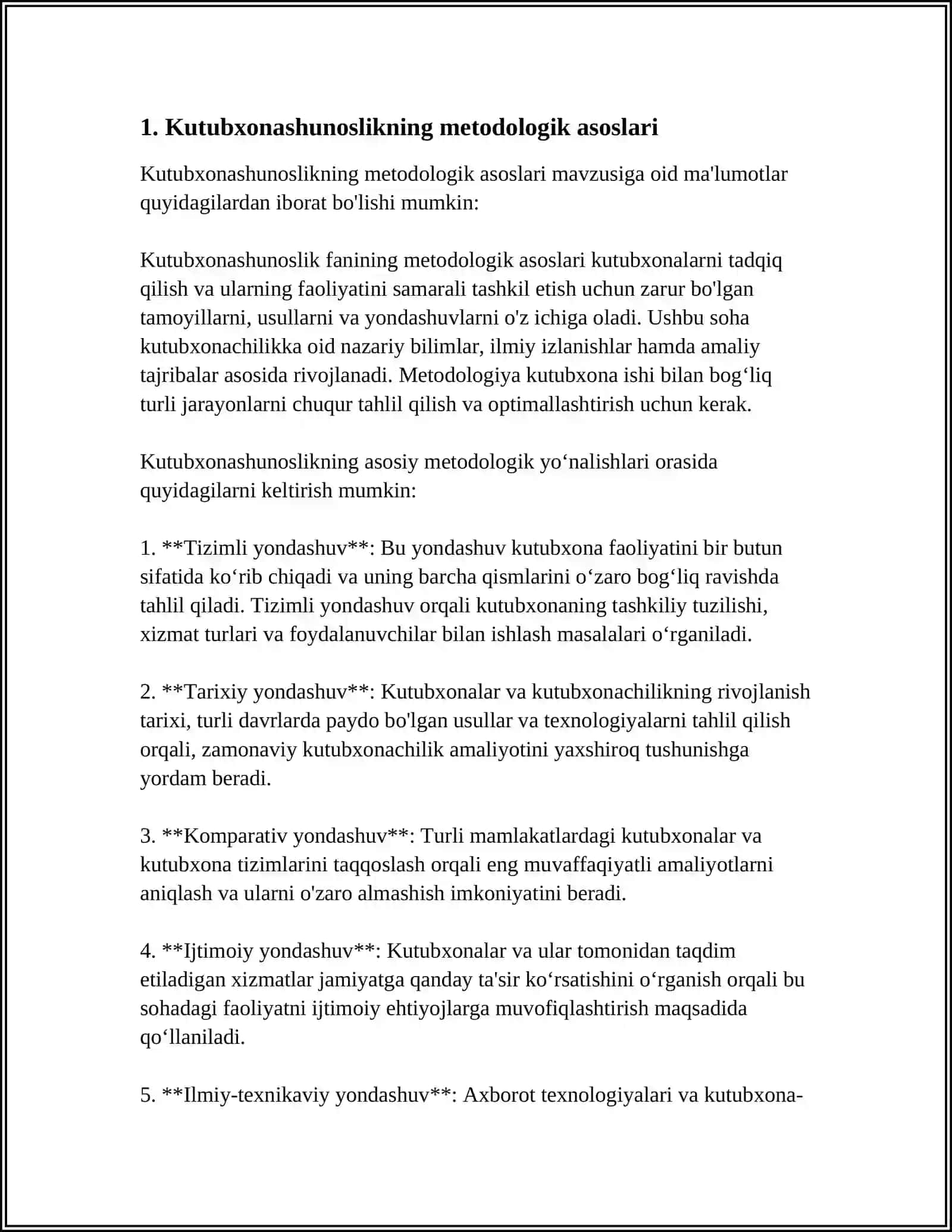 KUTUBXONASHUNLIKNING METADOLOGIYASI 3