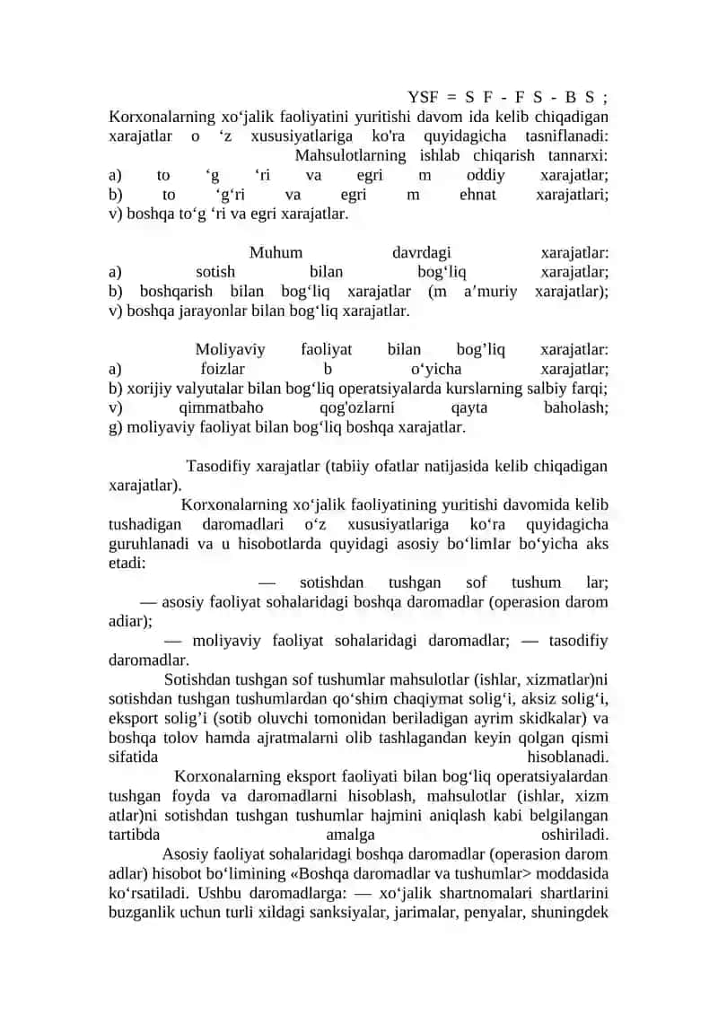 Kichik biznes va tadbirkorlik subyektlarida ishlab chiqarish harajatlari va maxsulot tan narhi hamda moliyaviy faoliyati tahlili 3