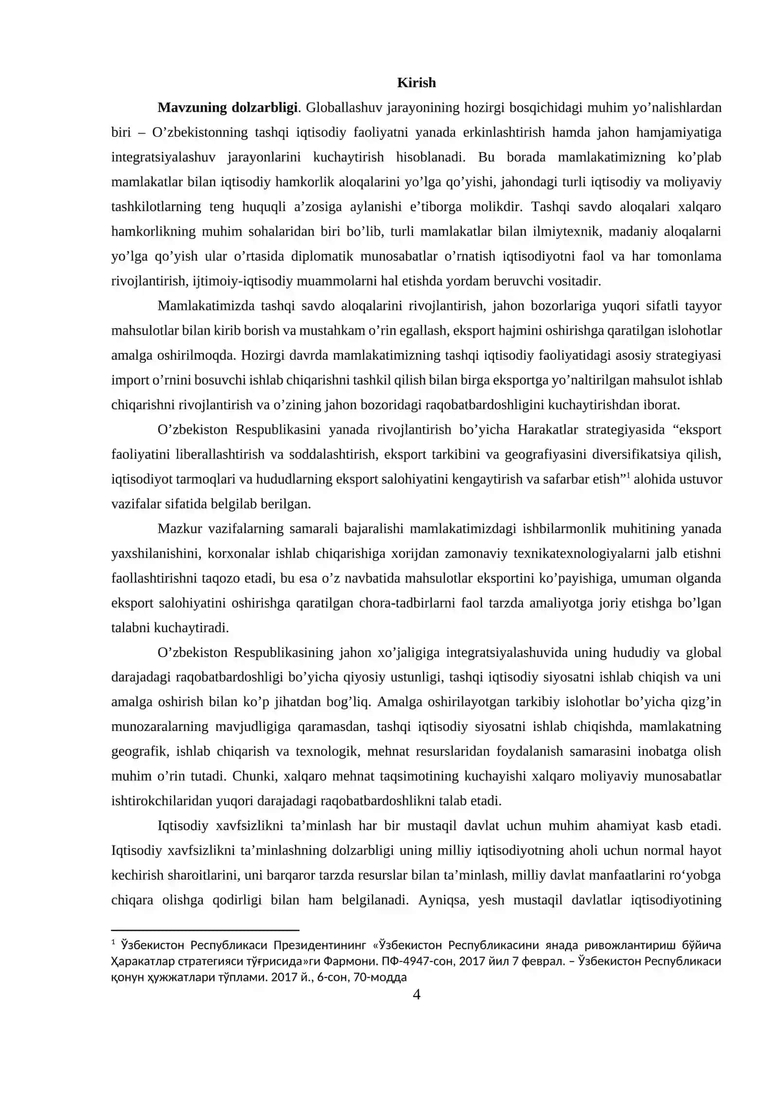 O‘ZBEKISTONNING DUNYONING RIVOJLANGAN DAVLATLARI BILAN IQTISODIY HAMKORLIGI 3