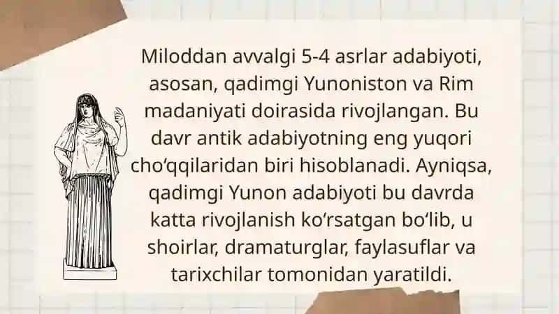 Qadimgi davr adabiyoti (mil.avv. 5-4 asr) 3