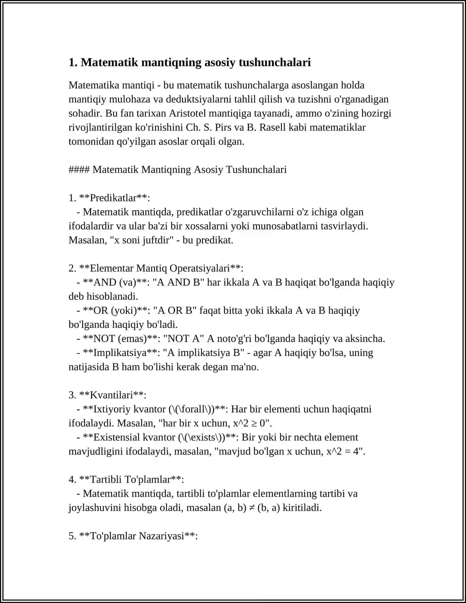 MATEMATIKA DARSLARIDA O'QUVCHILARNI MANTIQIY FIKRLASHGA O'RGATISH METODIKASI 3
