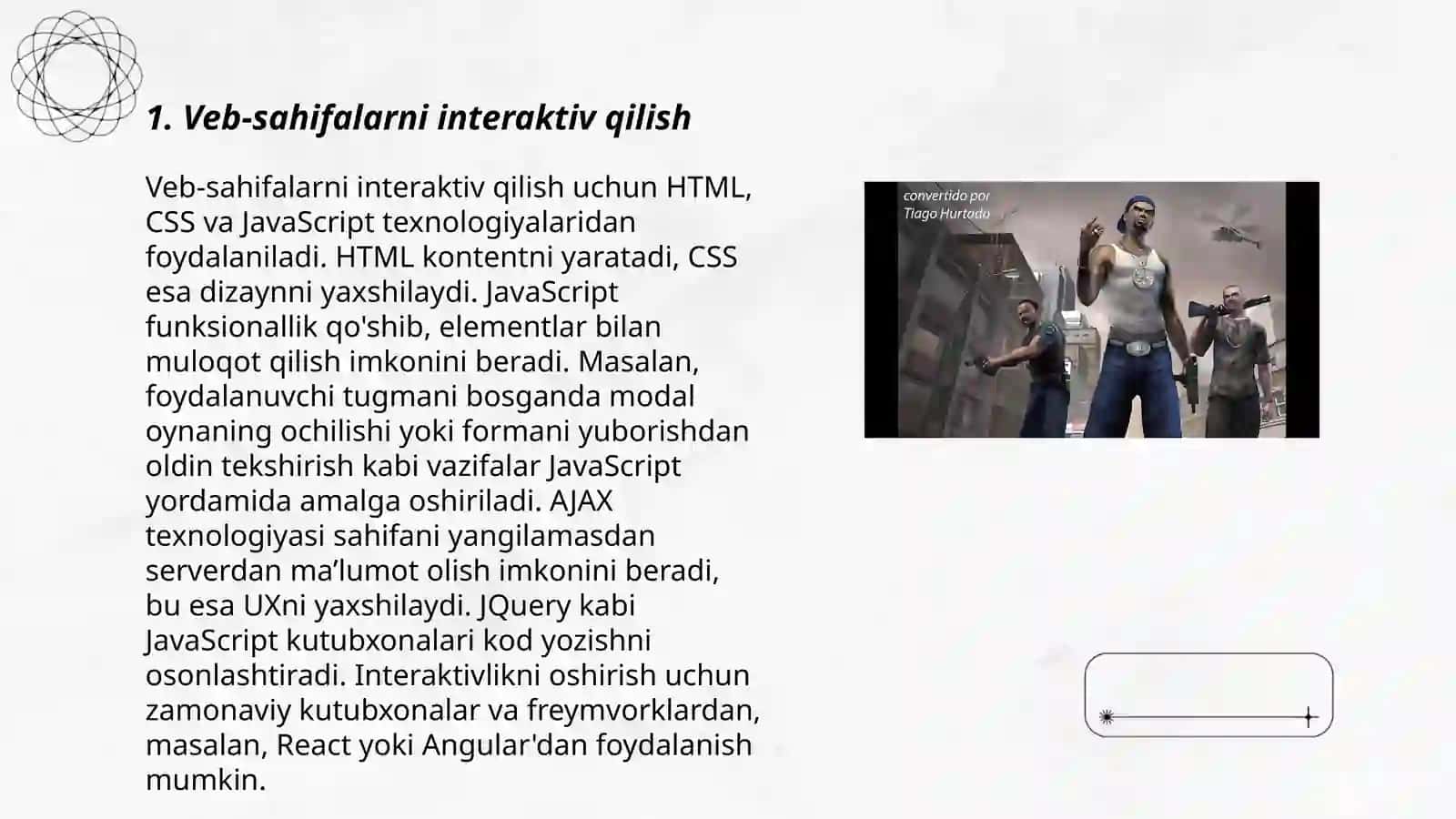Veb-sahifalarni interaktiv qilish 3