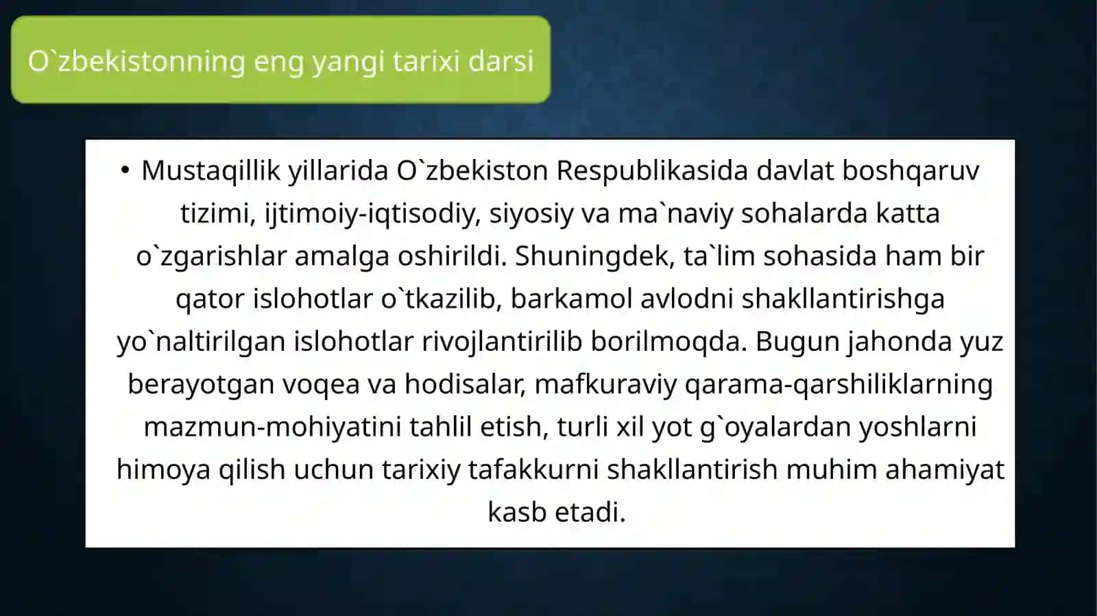 O`zbekistonning eng yangi tarixi 3