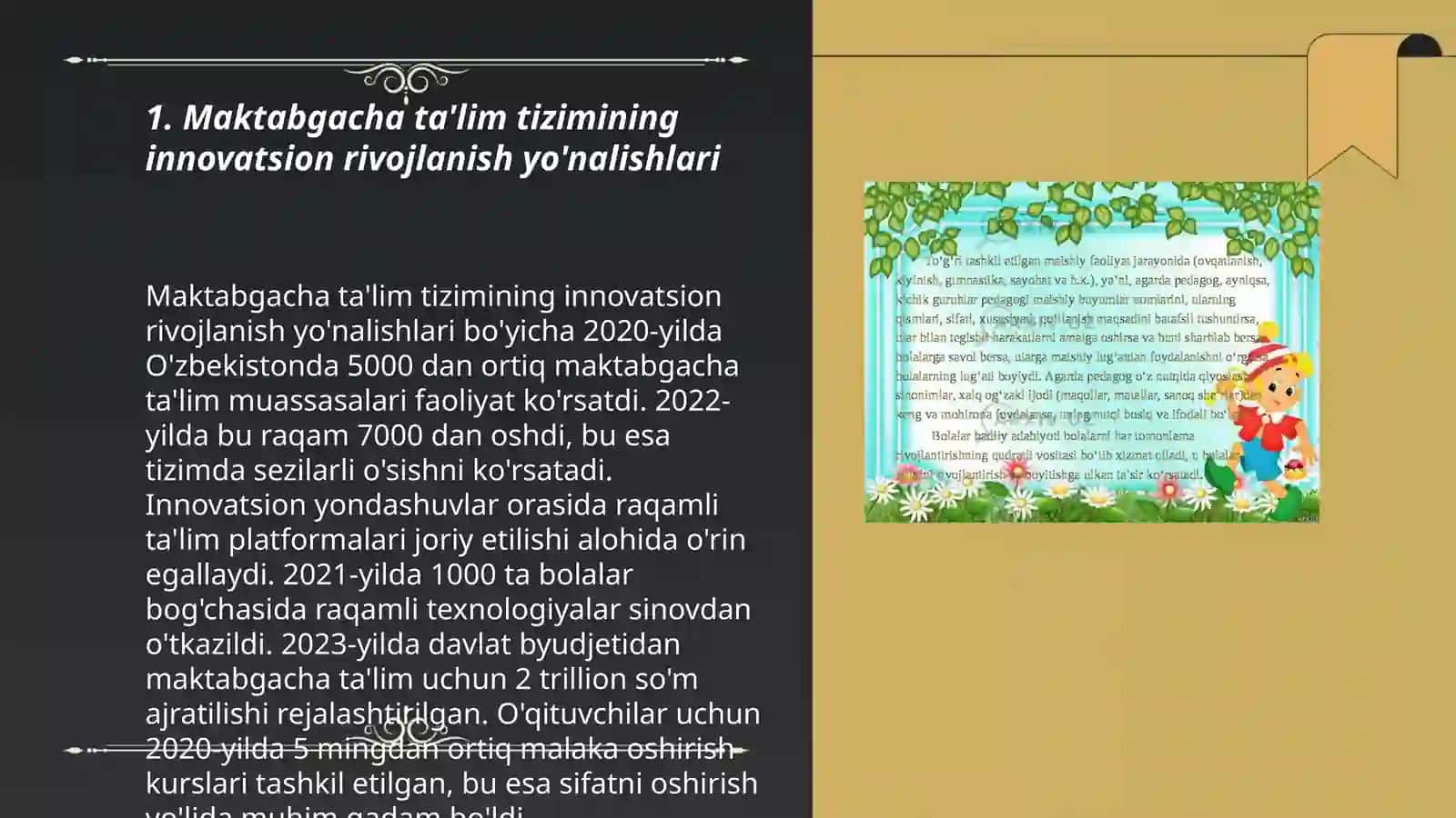 Maktabgacha ta'lim tizimini rivojlantirishning ustuvor yoʻnalishlar 3