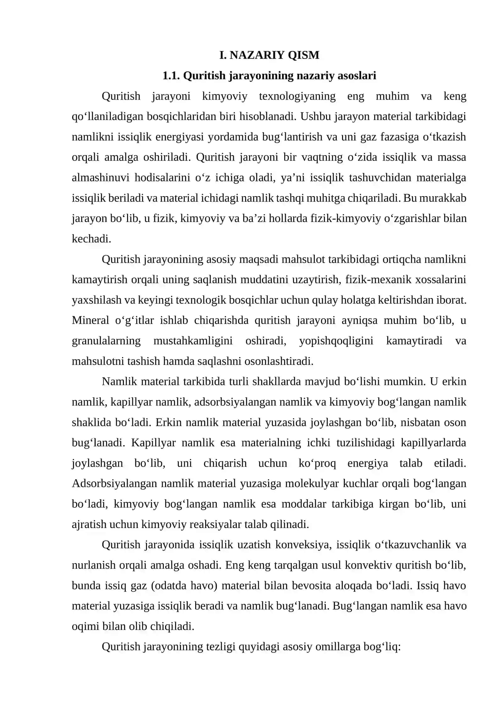 Mineral o'g'itlarni quritish uchun barabanli quritgich. G = 18 t/soat 3