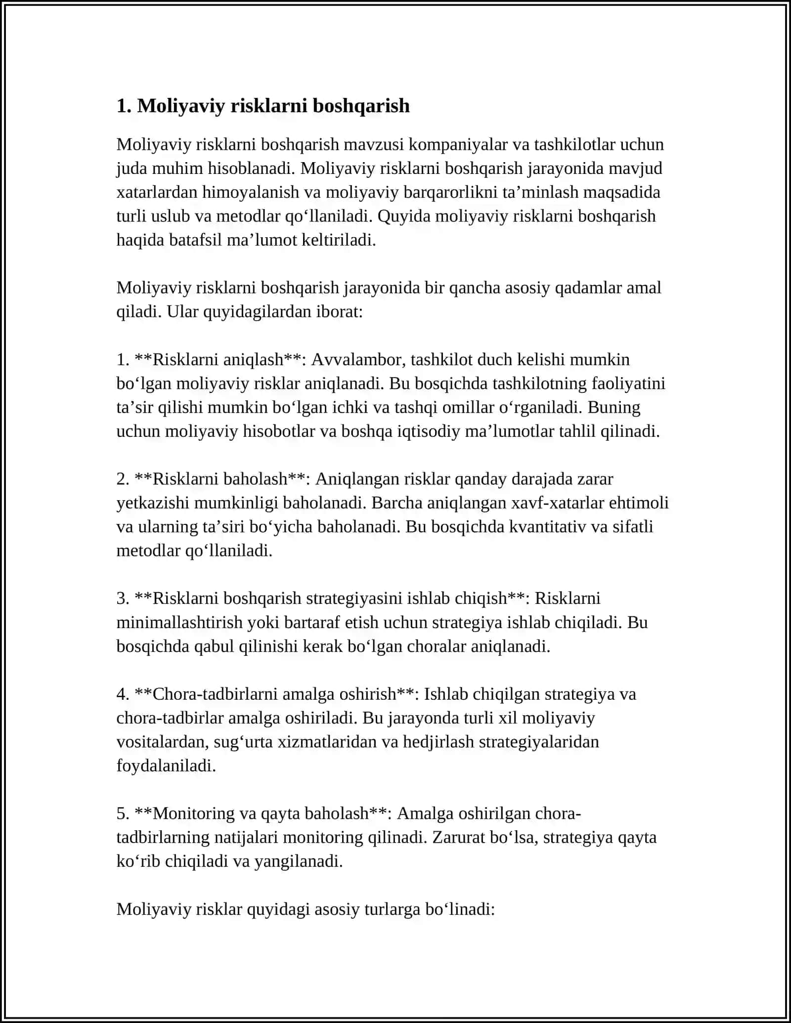 Moliyaviy risklarni boshqarish 3