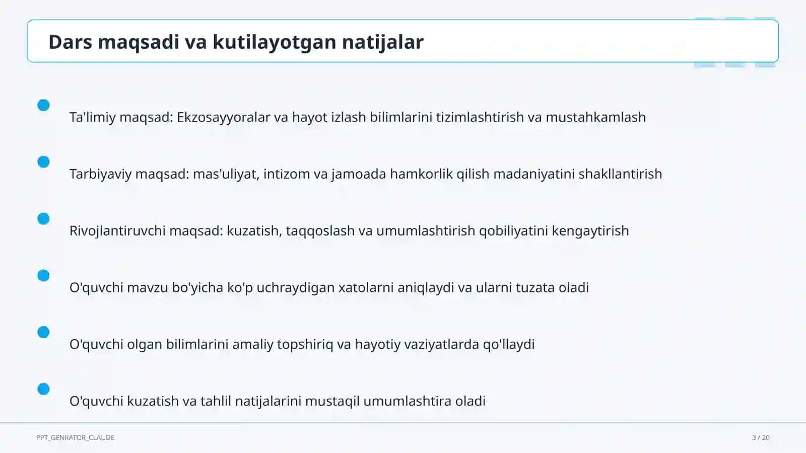 Ekzosayyoralar va hayot izlash 3