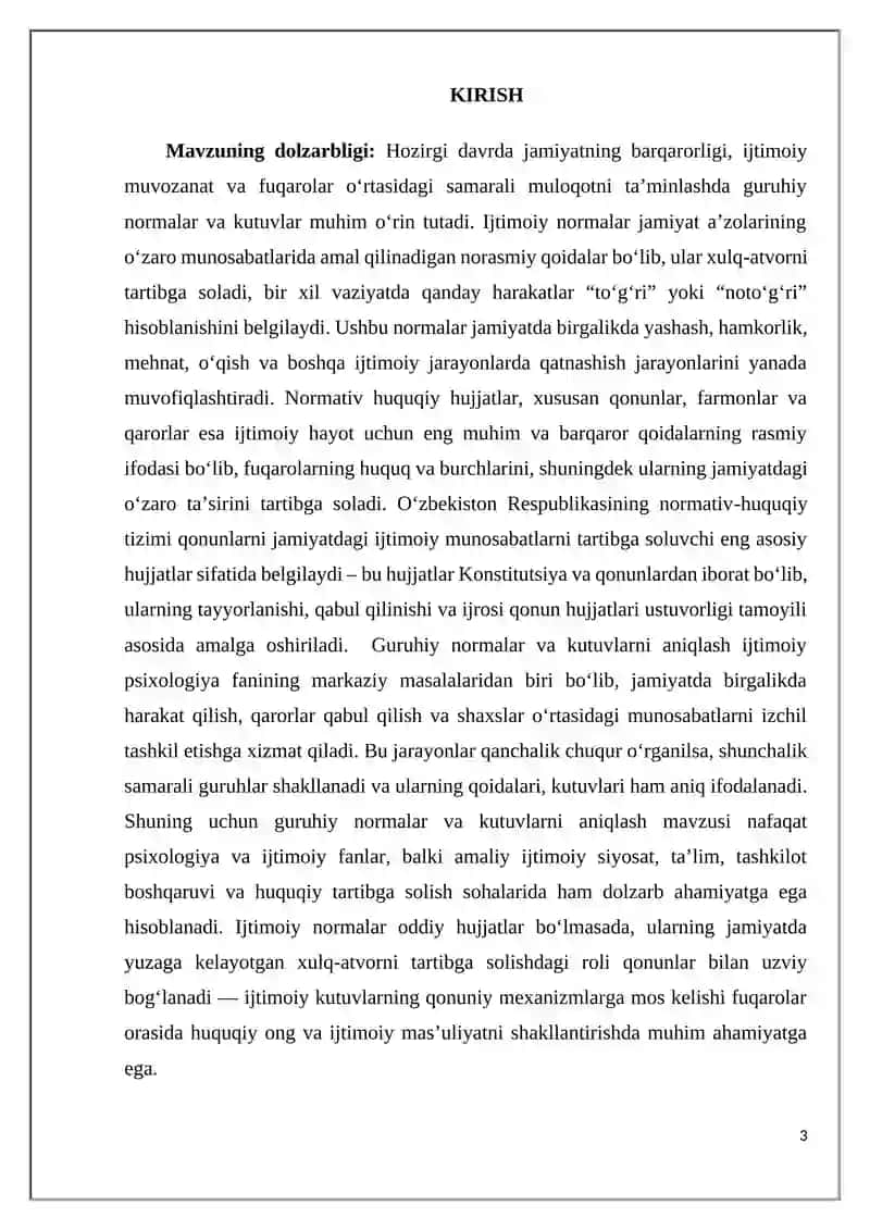 GURUHIY NORMALAR VA KUTUVLARNI ANIQLASH 3