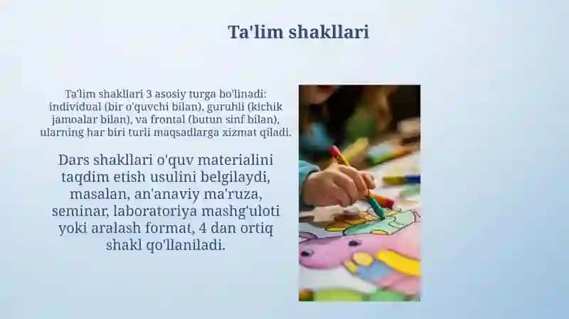 Ta'lim shakllari va usullari 3