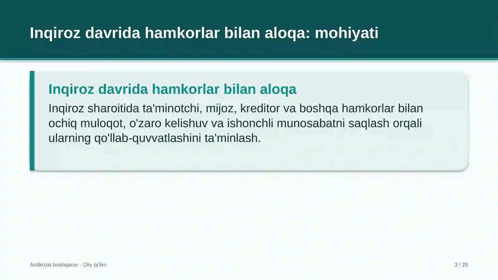 buxgalteriya xizmatlarida inqiroz davrida hamkorlar bilan munosabatlarni saqlash 3444 3
