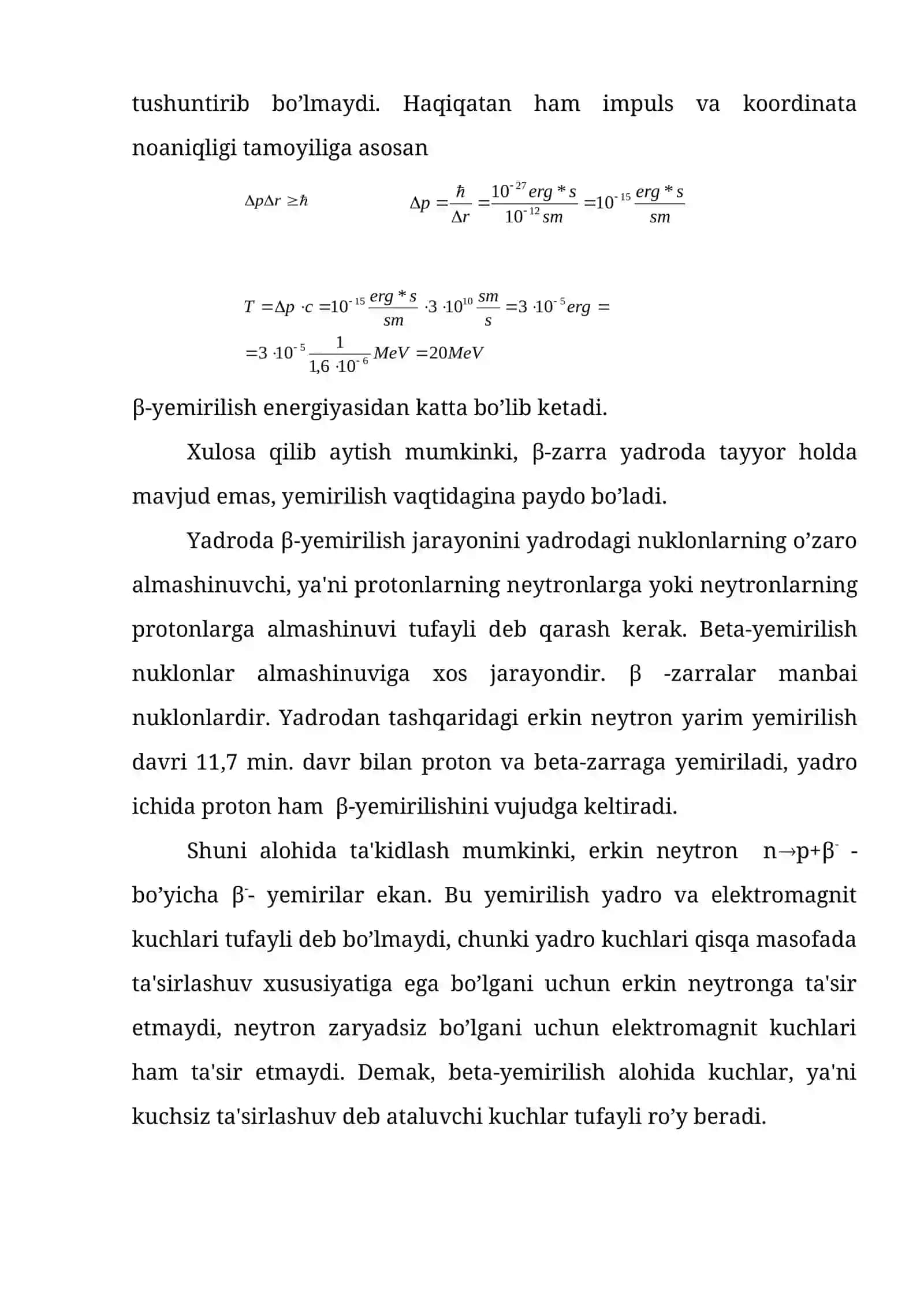 Bеta-yemirilish turlari 3