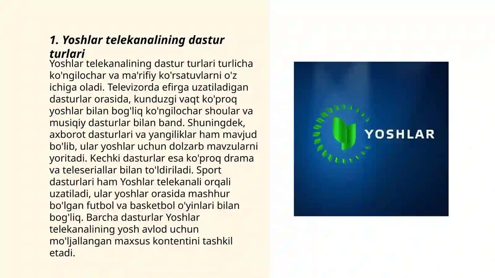 Yoshlar telekanali 3