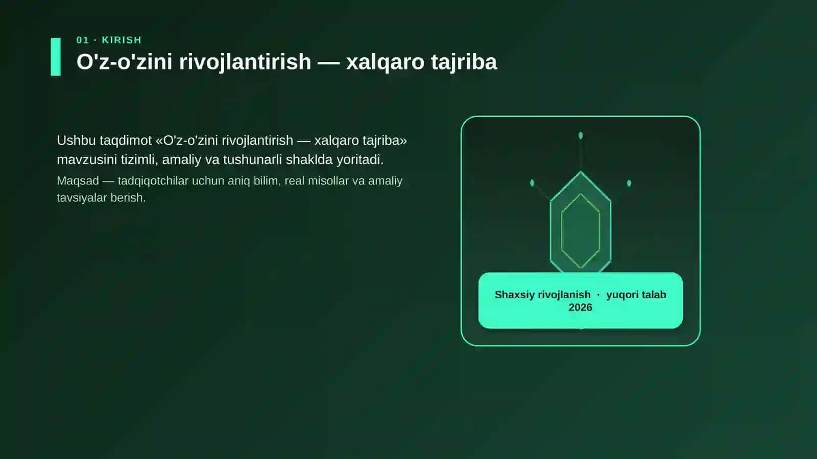 O'z-o'zini rivojlantirish — xalqaro tajriba 3