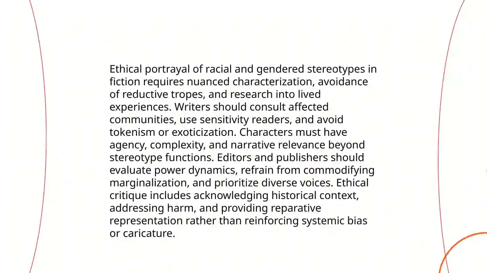 Ethical representation of race and gender in literature 3