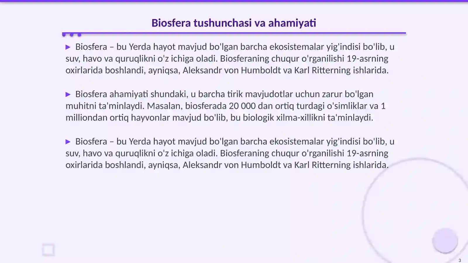 Biosfera haqida tushuncha, Vernadskiy talimoti. Noosfera 3