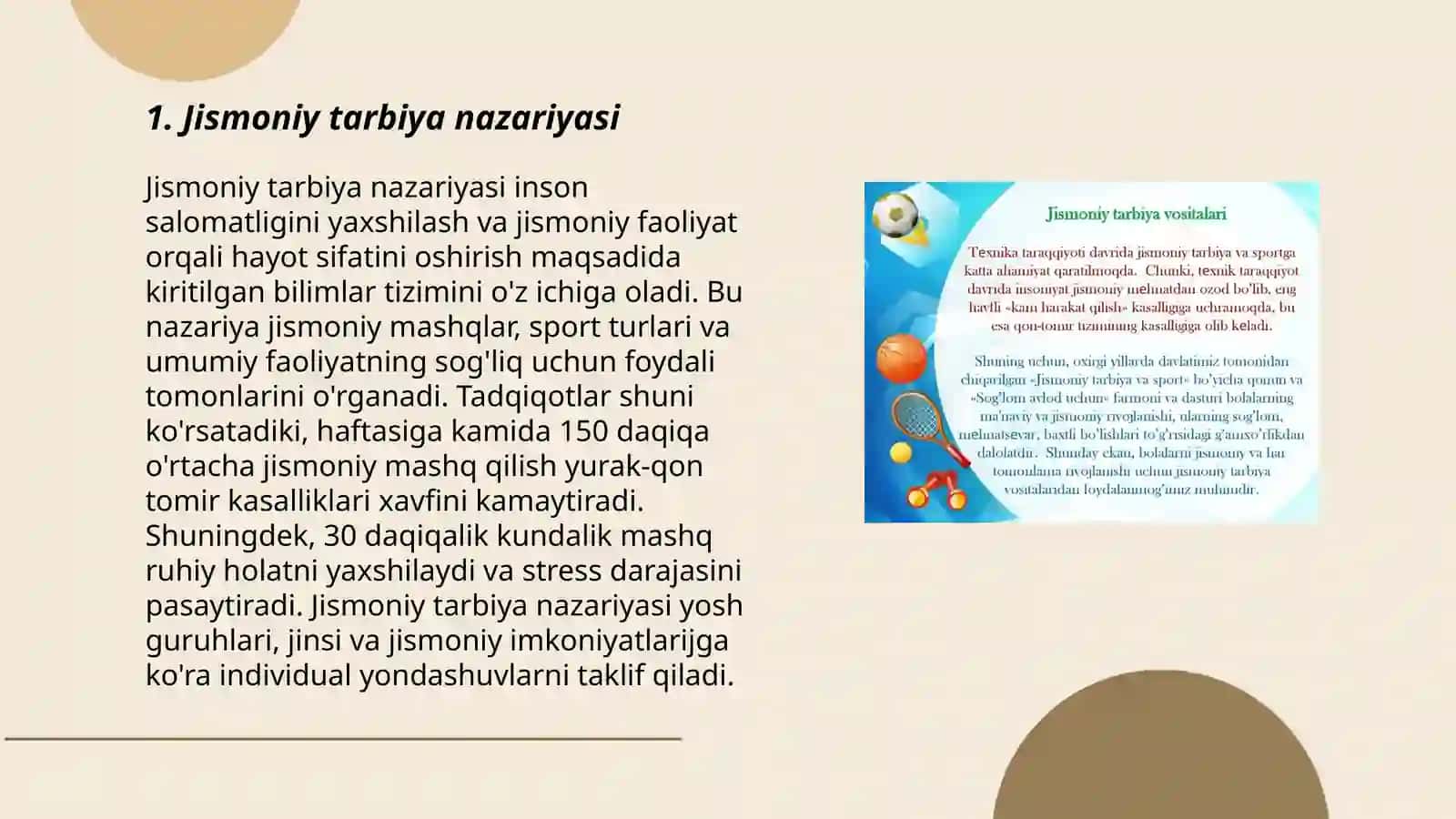 Jismoniy tarbiya nazariyasi va metodikasi fanidan tayyorlagan taqdimoti 3