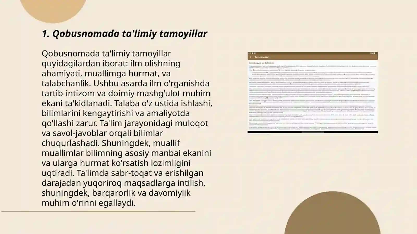 Qobusnoma Temur tuzuklari Boburnoma Xumoyunnoma pedagogik mazmuni 3