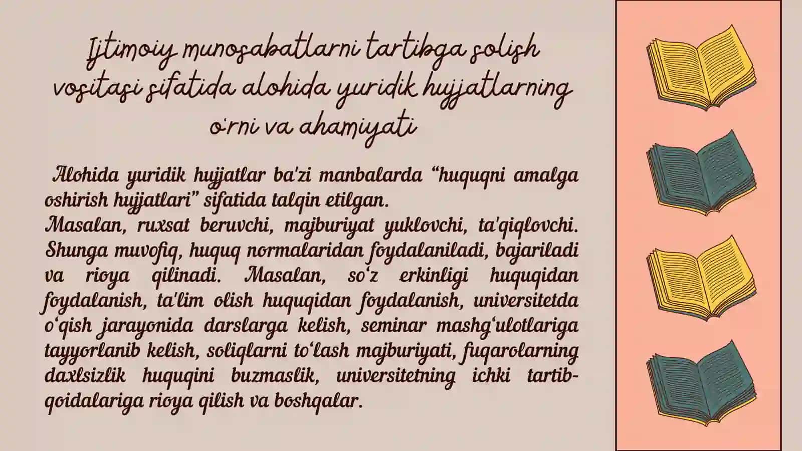 Alohida yuridik hujjatlarning yuridik texnikasi 3