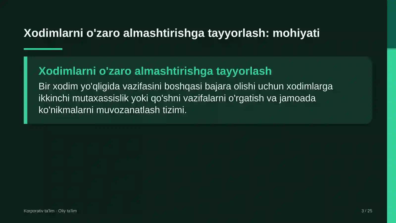 pensiya jamg'armasida xodimlarni o'zaro almashtirishga tayyorlash 7748 3